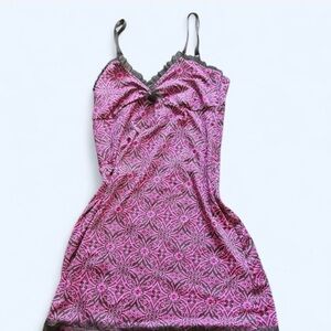 Elegant Pink and Black Lace Chemise